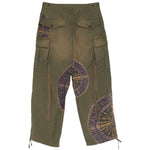 Pantaloni cargo con stampa grafica in verde Khoki - uomo 
