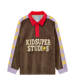 Felpa in velour con logo in marrone Kidsuper - uomo 