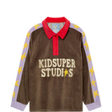 Felpa in velour con logo in marrone Kidsuper - uomo 