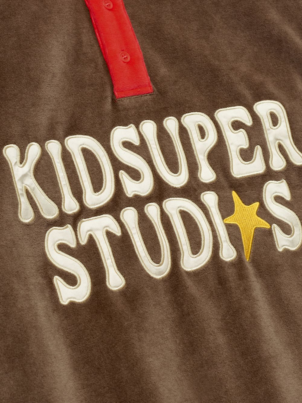 Felpa in velour con logo in marrone Kidsuper - uomo 