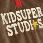 Felpa in velour con logo in marrone Kidsuper - uomo 