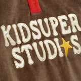 Felpa in velour con logo in marrone Kidsuper - uomo 