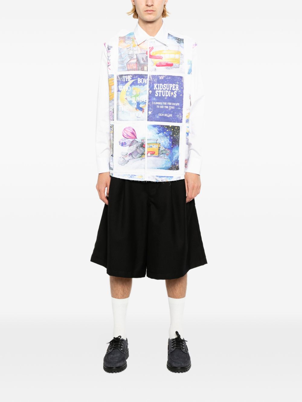 Camicia a maniche lunghe con stampa in bianco Kidsuper - uomo 