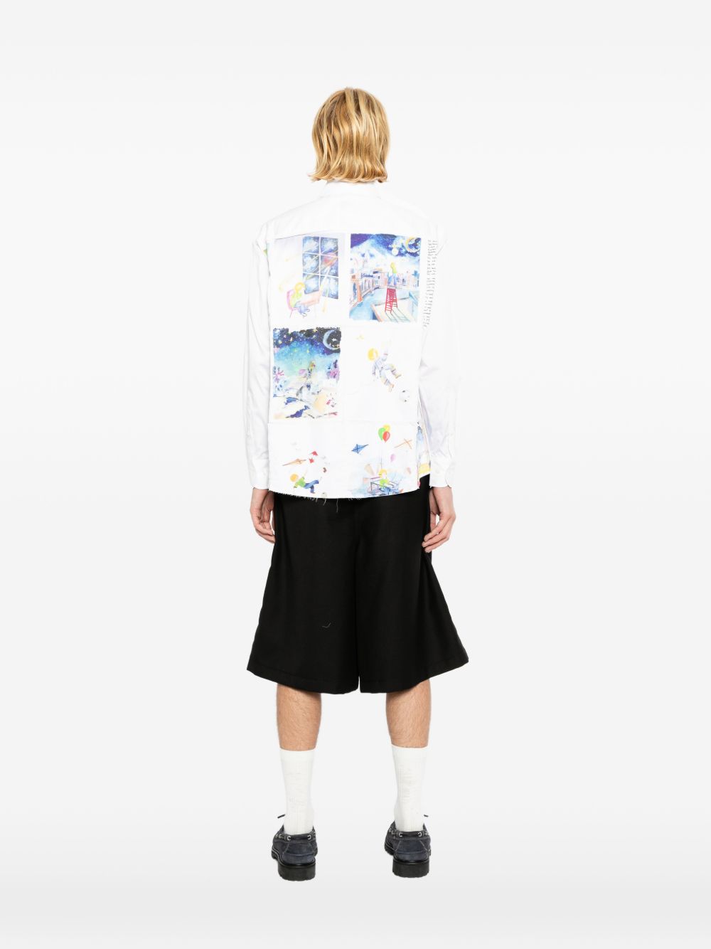 Camicia a maniche lunghe con stampa in bianco Kidsuper - uomo 