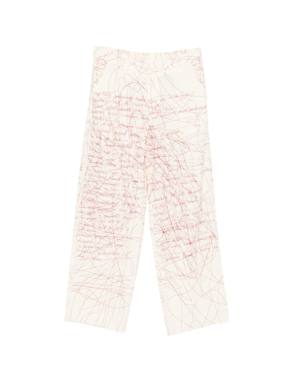 Pantaloni stampati con scrittura in bianco e rosso Kidsuper - uomo 
