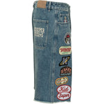Shorts lunghi in denim con patch in blu Kidsuper - uomo 