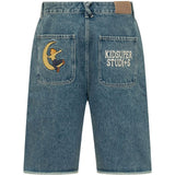 Shorts lunghi in denim con patch in blu Kidsuper - uomo 