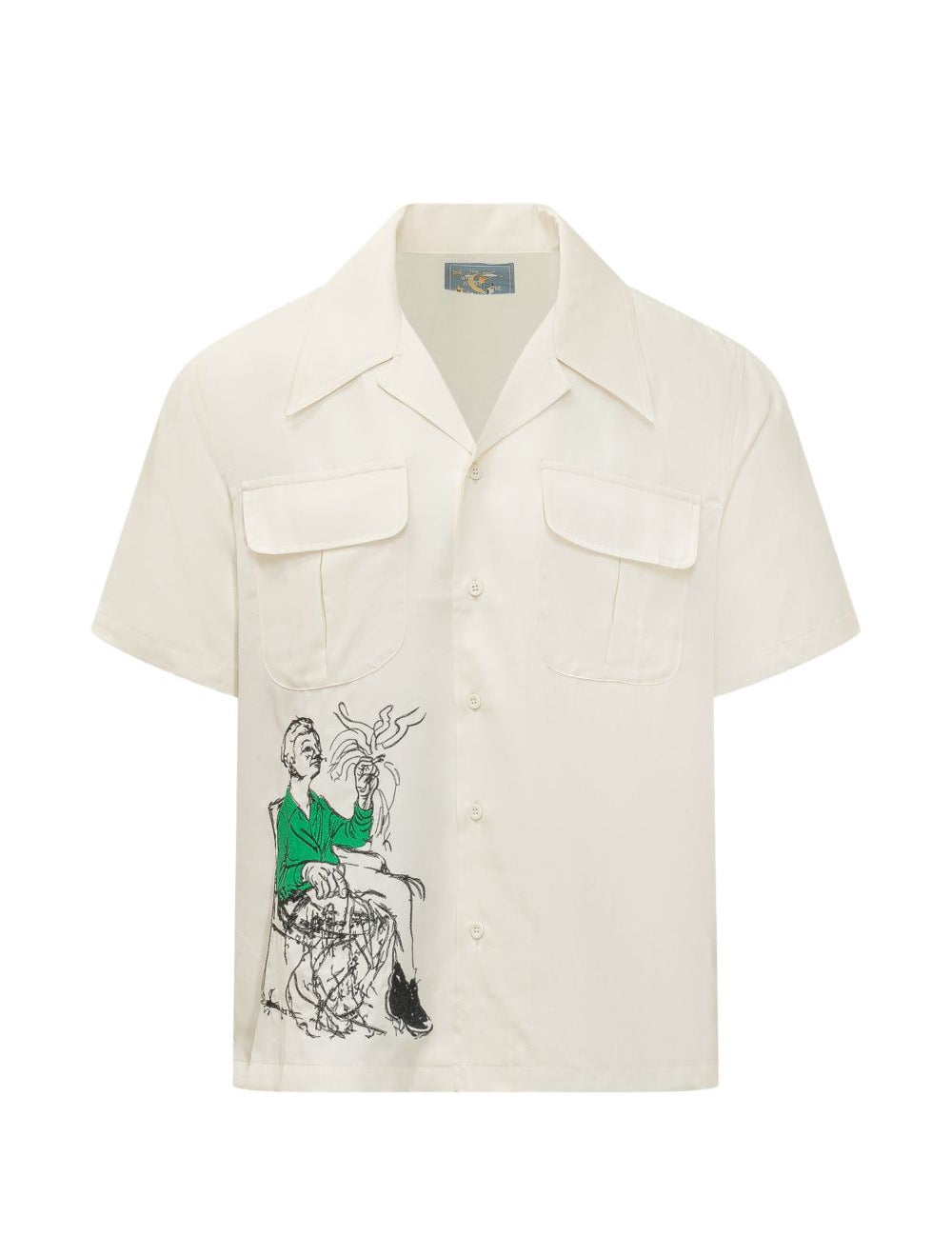 Camicia a maniche corte con stampa in bianco Kidsuper - uomo 