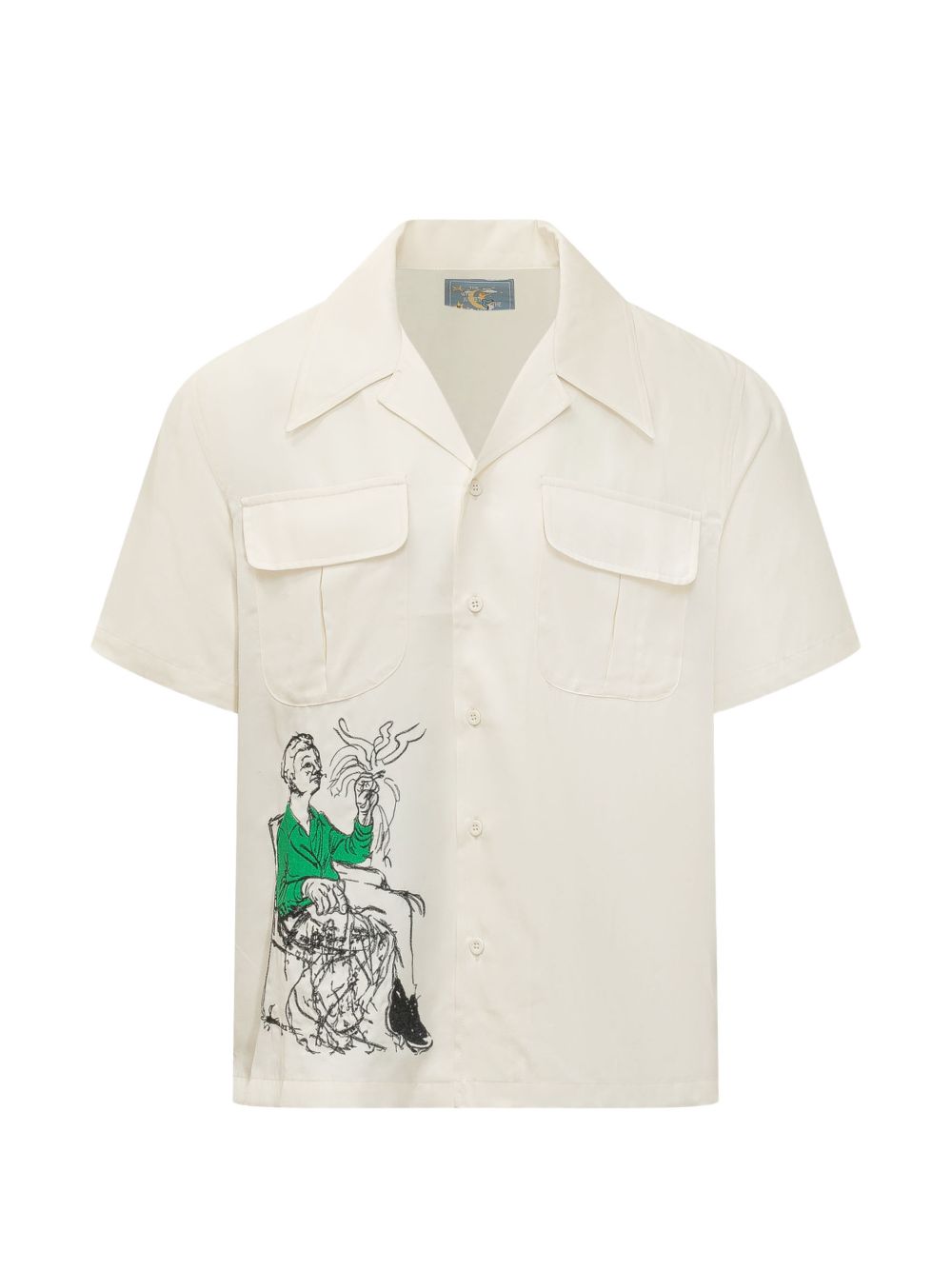 Camicia a maniche corte con stampa in bianco Kidsuper - uomo 