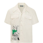 Camicia a maniche corte con stampa in bianco Kidsuper - uomo 
