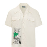 Camicia a maniche corte con stampa in bianco Kidsuper - uomo 