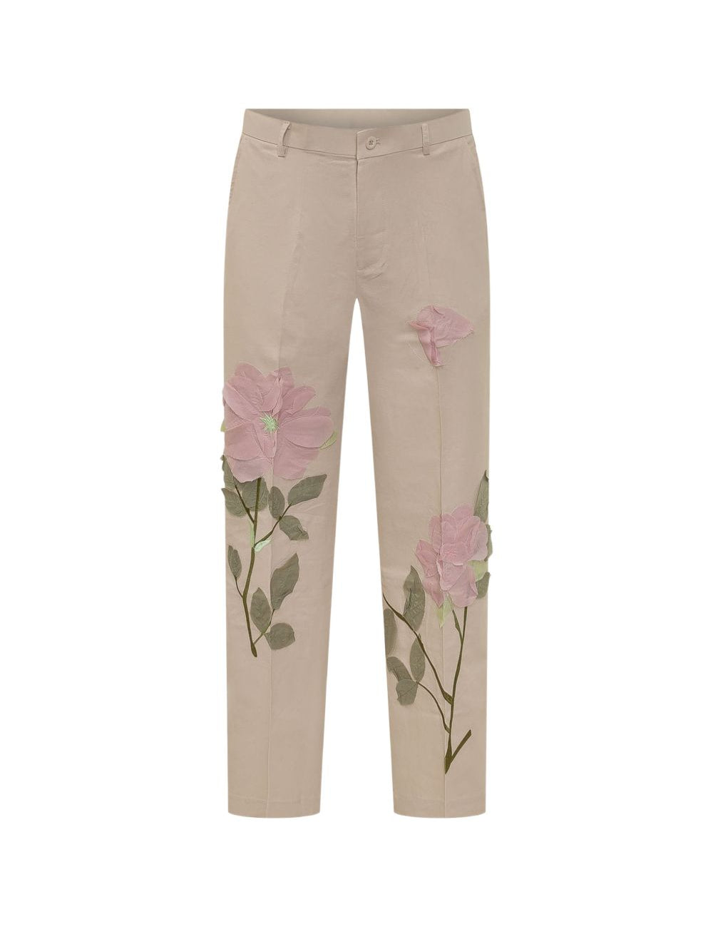 Pantaloni con dettaglio fiori in beige KidSuper - uomo 