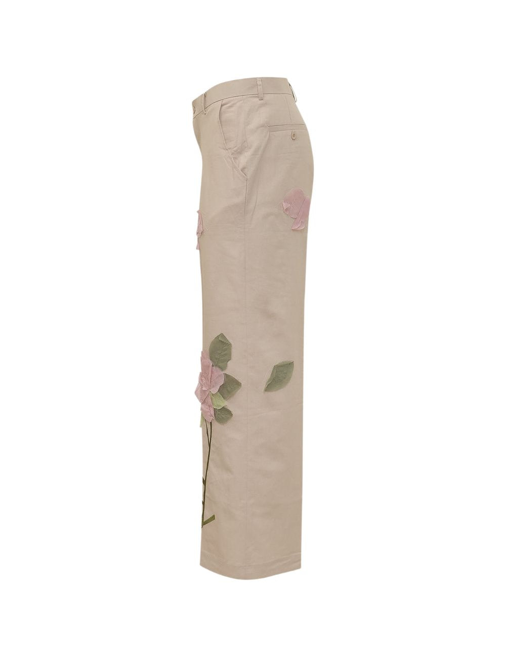 Pantaloni con dettaglio fiori in beige KidSuper - uomo 