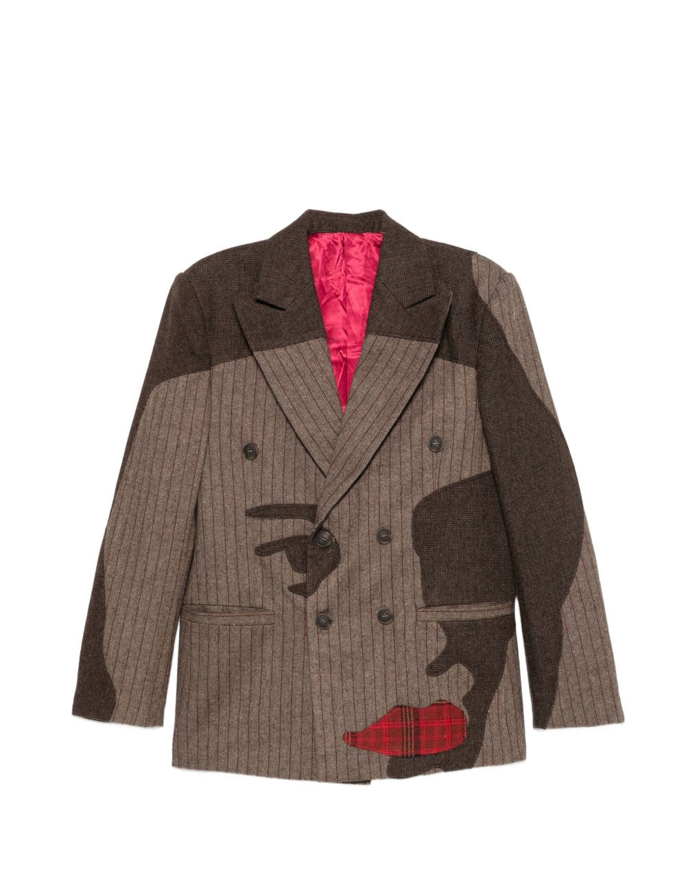Giacca doppiopetto con design patchwork in marrone Kidsuper - uomo 