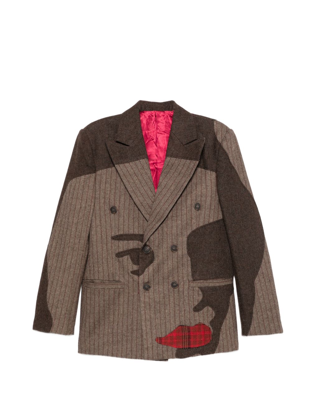 Giacca doppiopetto con design patchwork in marrone Kidsuper - uomo 