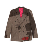 Giacca doppiopetto con design patchwork in marrone Kidsuper - uomo 