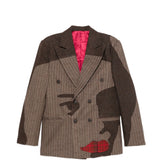 Giacca doppiopetto con design patchwork in marrone Kidsuper - uomo 