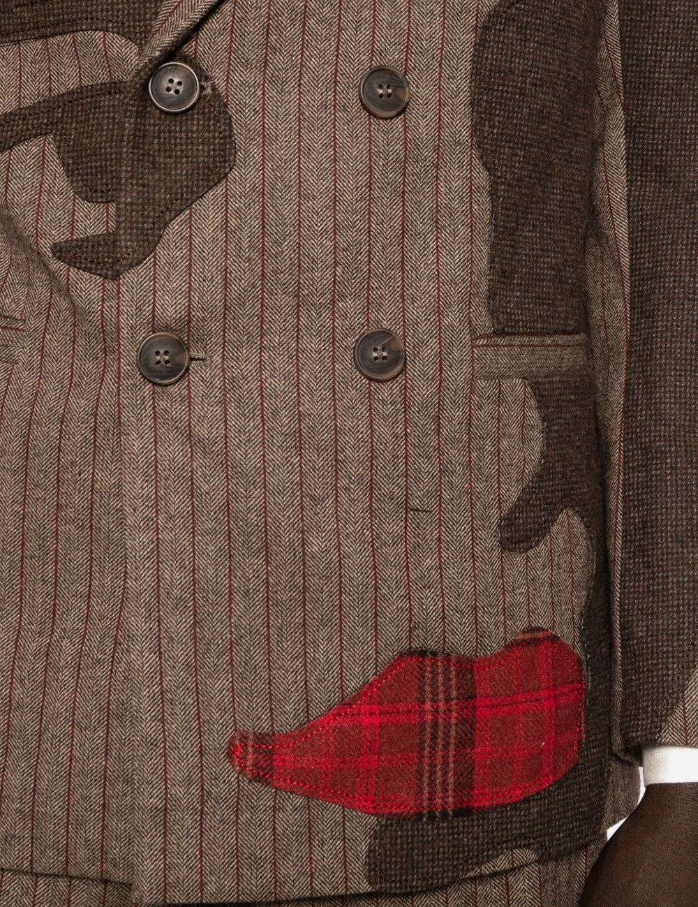 Giacca doppiopetto con design patchwork in marrone Kidsuper - uomo 