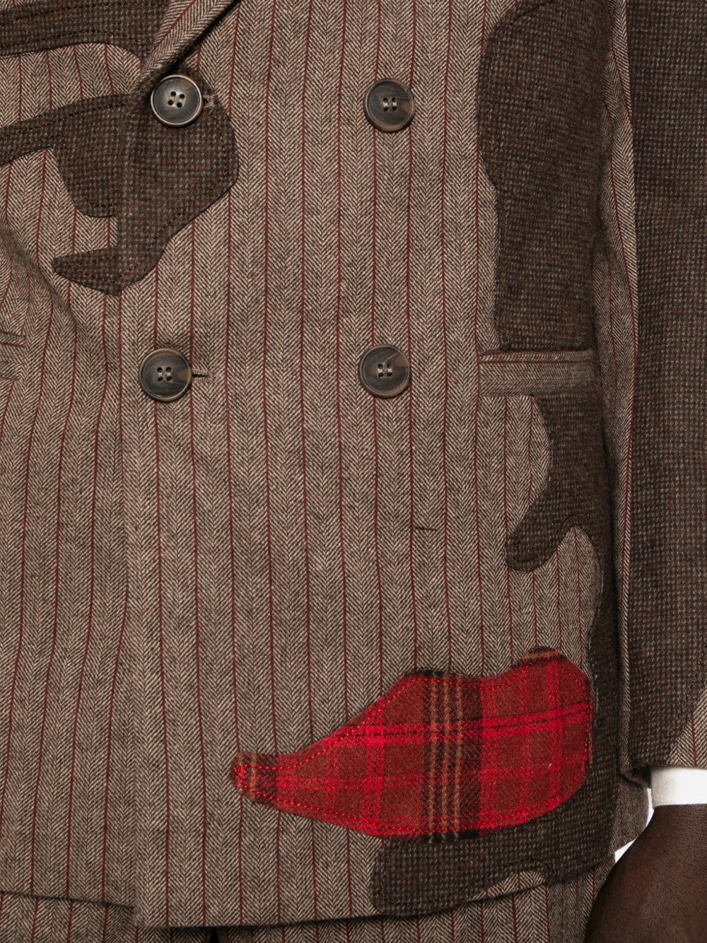 Giacca doppiopetto con design patchwork in marrone Kidsuper - uomo 