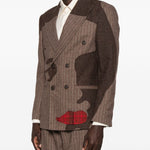 Giacca doppiopetto con design patchwork in marrone Kidsuper - uomo 