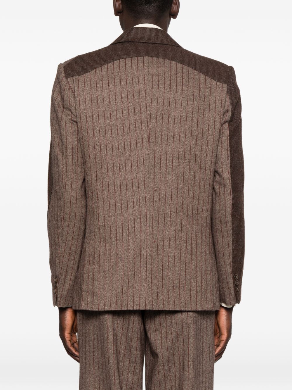 Giacca doppiopetto con design patchwork in marrone Kidsuper - uomo 
