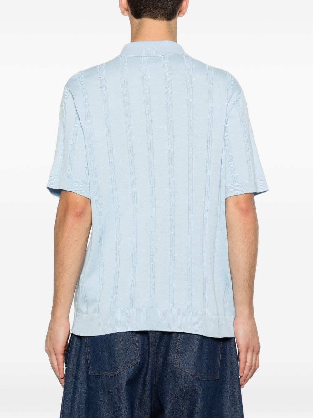 Polo a righe ricamata in azzurro Kidsuper - uomo 