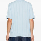 Polo a righe ricamata in azzurro Kidsuper - uomo 