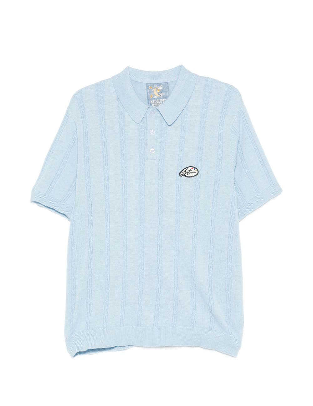 Polo a righe ricamata in azzurro Kidsuper - uomo 