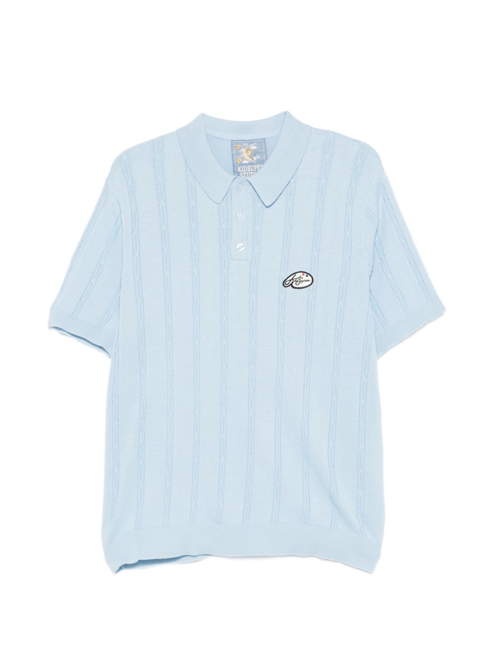 Polo a righe ricamata in azzurro Kidsuper - uomo 