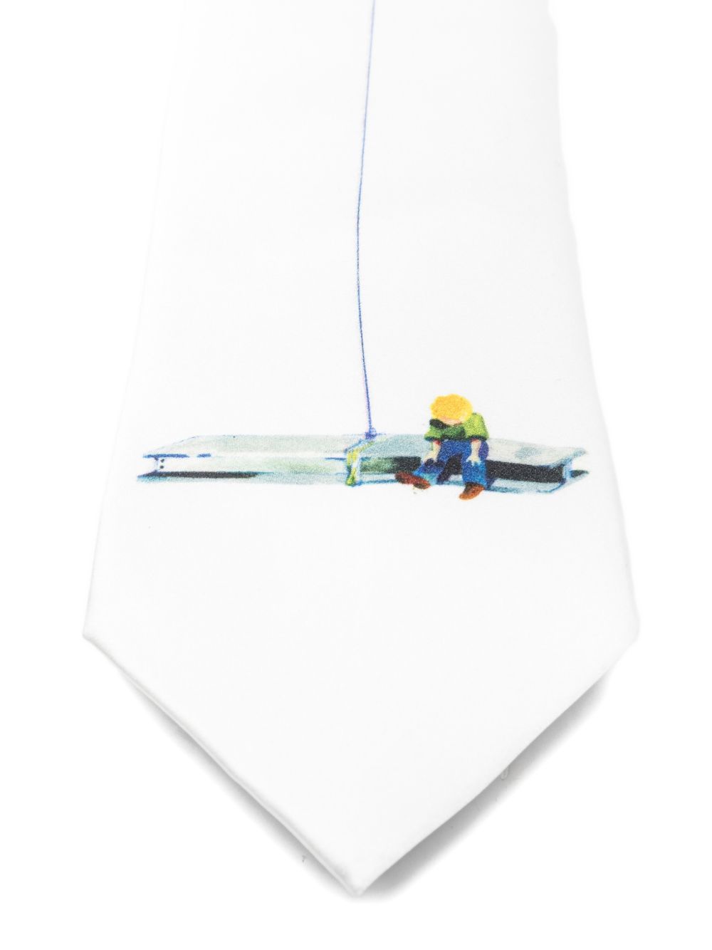 Cravatta con stampa grafica in bianco Kidsuper - uomo 