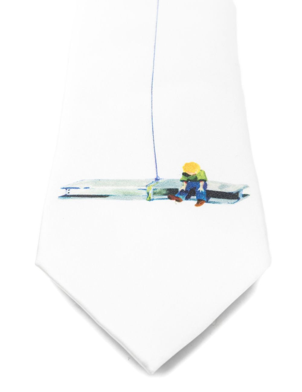 Cravatta con stampa grafica in bianco Kidsuper - uomo 