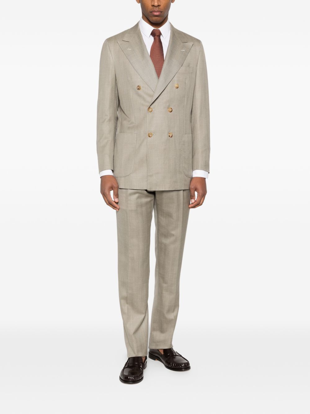Completo doppiopetto in verde Kiton - uomo 