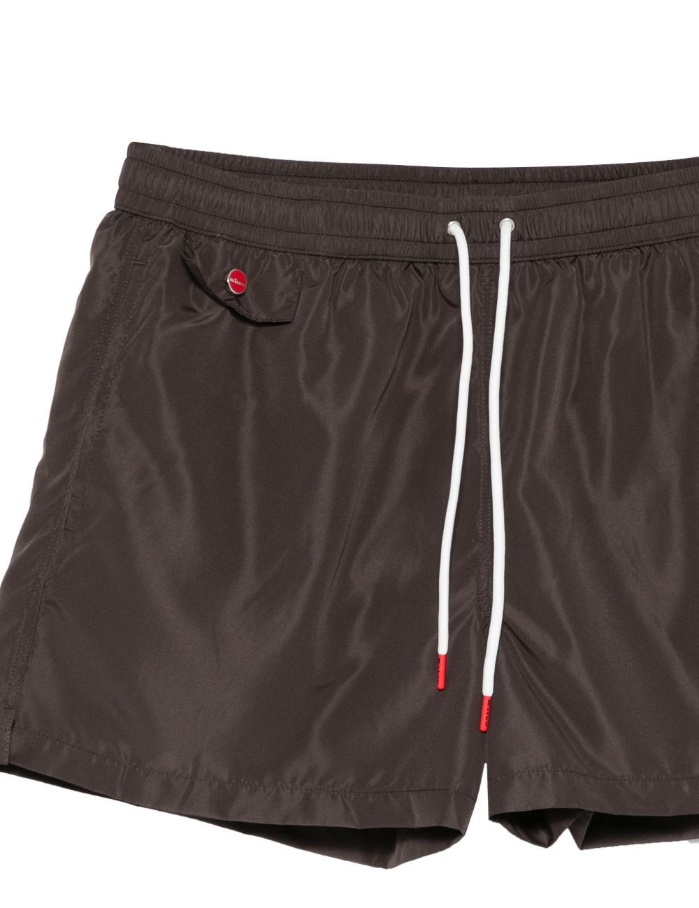Pantaloncini da bagno con coulisse in marrone Kiton - uomo 