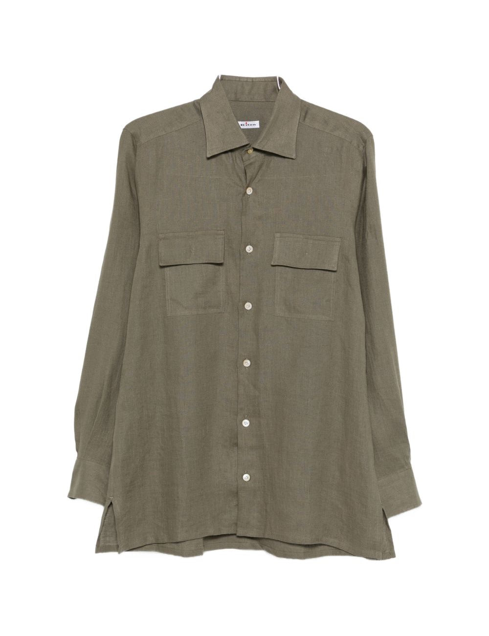 Camicia a maniche lunghe con tasche in verde Kiton - uomo 
