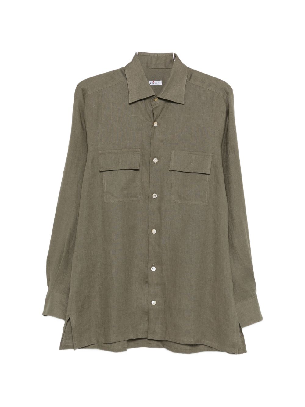 Camicia a maniche lunghe con tasche in verde Kiton - uomo 