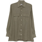 Camicia a maniche lunghe con tasche in verde Kiton - uomo 
