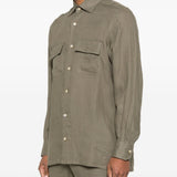 Camicia a maniche lunghe con tasche in verde Kiton - uomo 