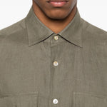 Camicia a maniche lunghe con tasche in verde Kiton - uomo 
