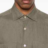 Camicia a maniche lunghe con tasche in verde Kiton - uomo 