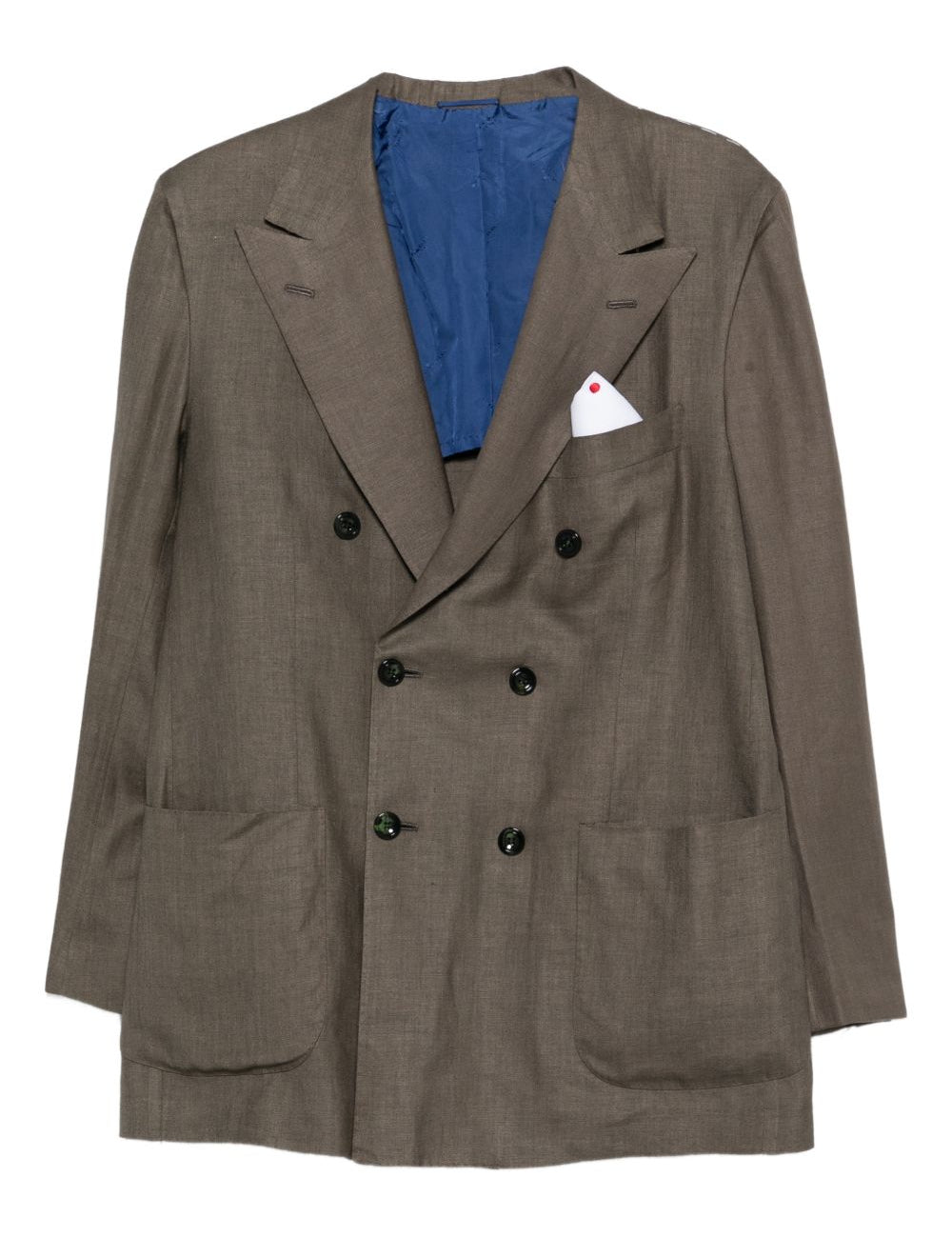 Blazer doppiopetto in verde Kiton - uomo 