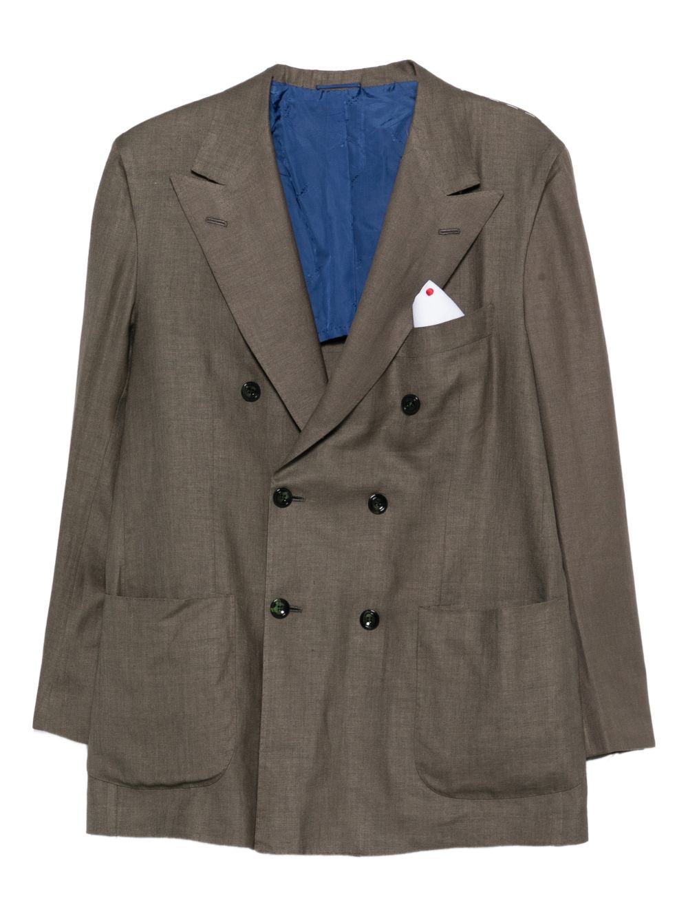 Blazer doppiopetto in verde Kiton - uomo 