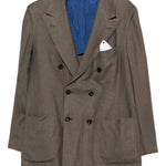 Blazer doppiopetto in verde Kiton - uomo 