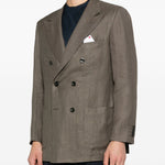 Blazer doppiopetto in verde Kiton - uomo 