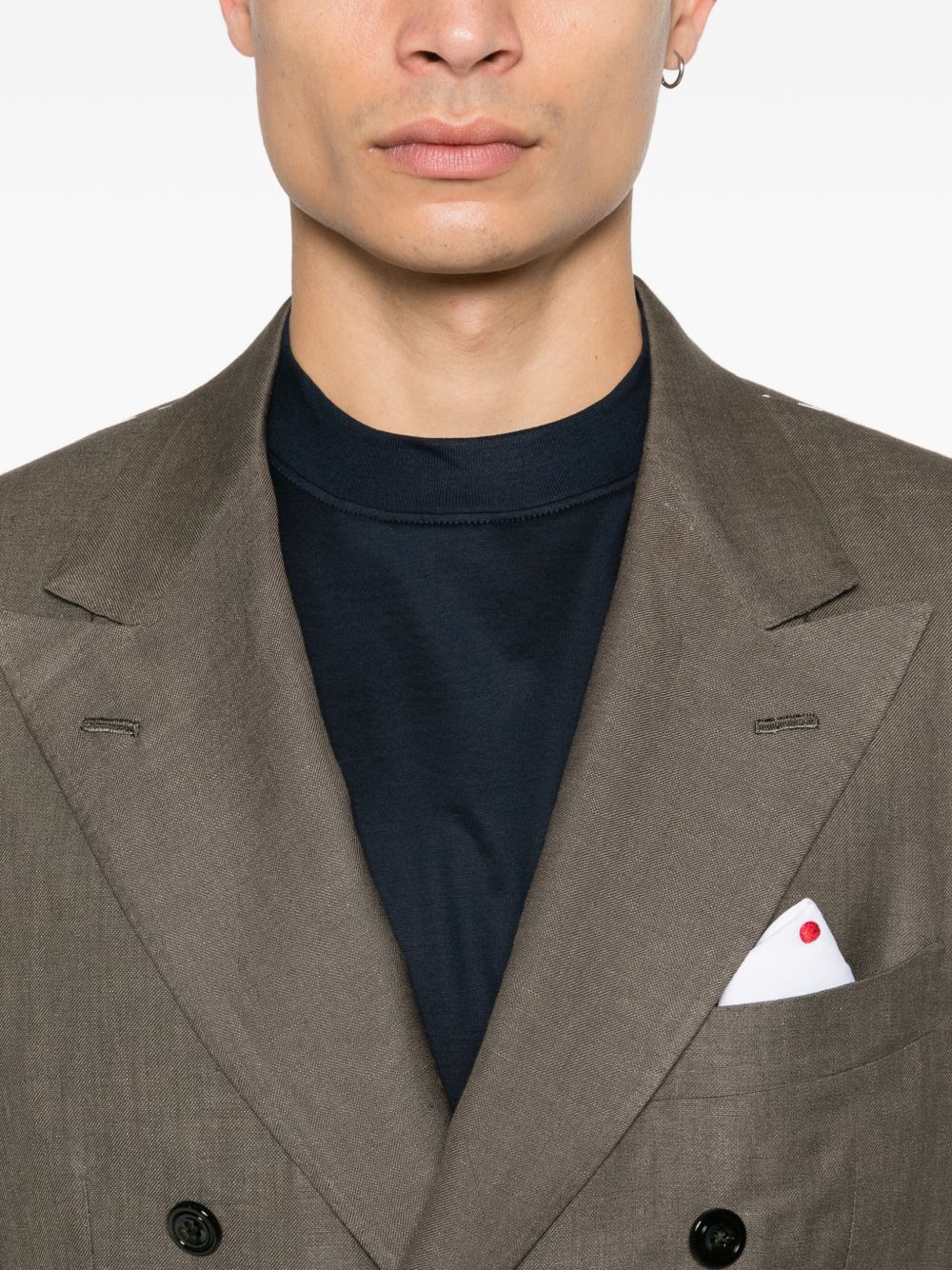 Blazer doppiopetto in verde Kiton - uomo 