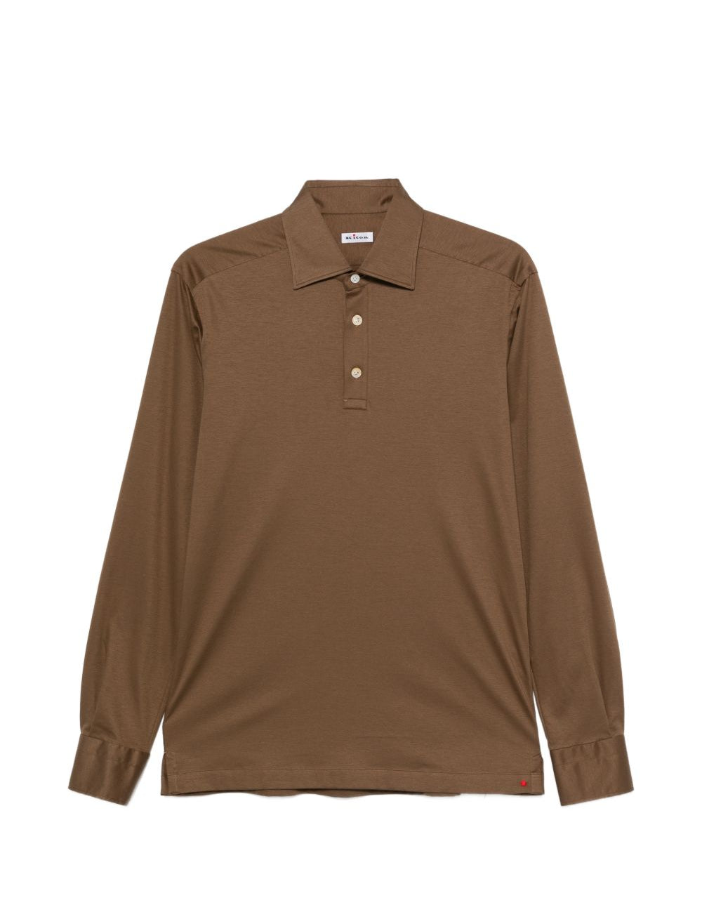 Polo a maniche lunghe Positano in marrone Kiton - uomo 