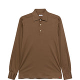 Polo a maniche lunghe Positano in marrone Kiton - uomo 