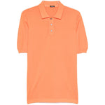 Polo con bottoni in arancione Kiton - uomo 