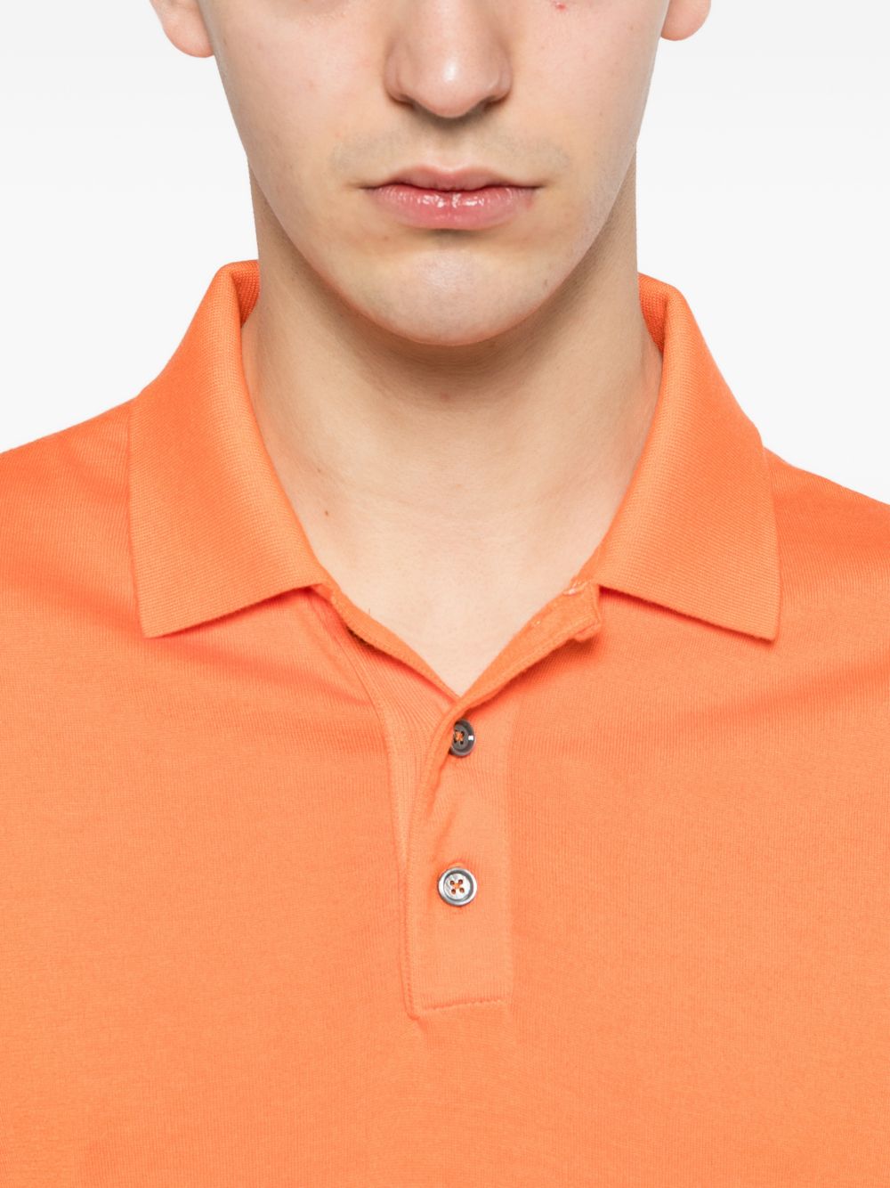 Polo con bottoni in arancione Kiton - uomo 