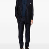 Polo a maniche corte con texture in blu Kiton - uomo 