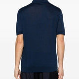Polo a maniche corte con texture in blu Kiton - uomo 
